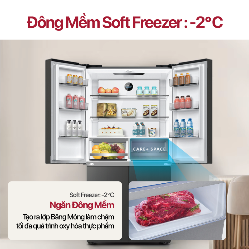 Tủ lạnh 4 cửa Inverter 415 Lít COEX RM-4014MIS (ghi xám)