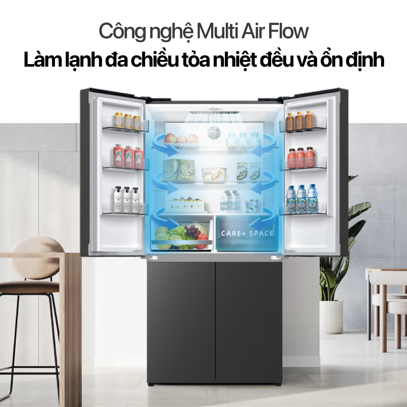 Tủ lạnh 4 cửa Inverter 415 Lít COEX RM-4014MIS (ghi xám)