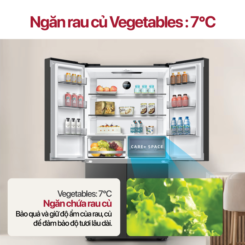 Tủ lạnh 4 cửa Inverter 415 Lít COEX RM-4014MIS (ghi xám)