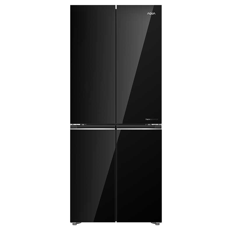 Tủ lạnh 4 cửa mặt gương đen Aqua Inverter 460 Lít Multi Door AQR-M505XA(GB)