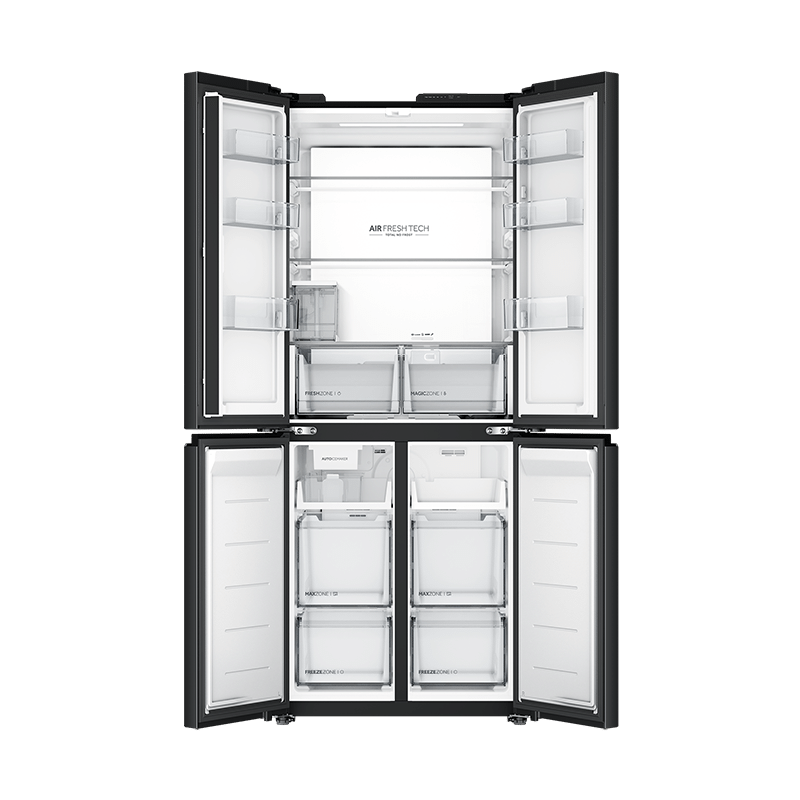 Tủ lạnh 4 cửa mặt gương trắng Aqua Inverter 460 Lít Multi Door AQR-M505XA(GC)
