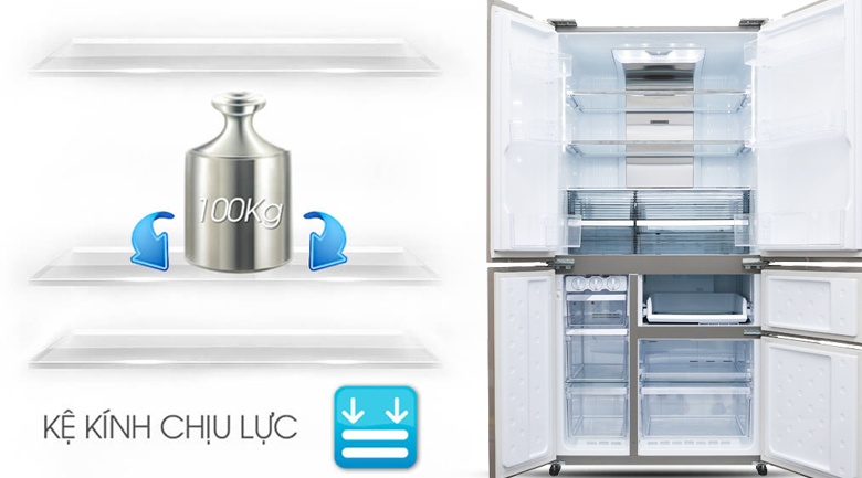 Tủ lạnh 5 cánh SBS Sharp SJ-F5X76VM-SL 768 Lít, J-Tech Inverter