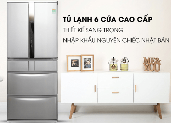 Tủ lạnh 6 cánh Hitachi R-SF57EMV(W) - 589 lít Inverter