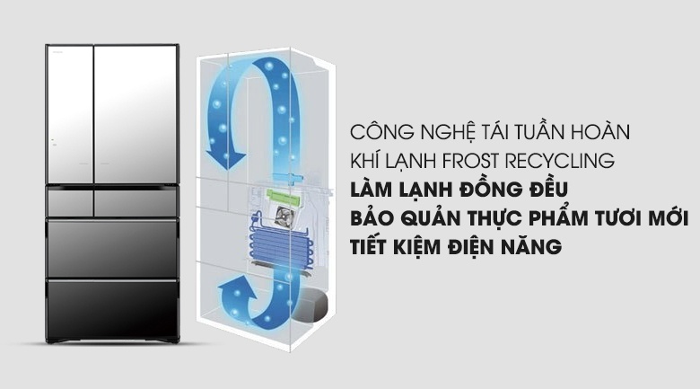 Tủ lạnh 6 cửa 536L Hitachi G520GV(X) Inverter