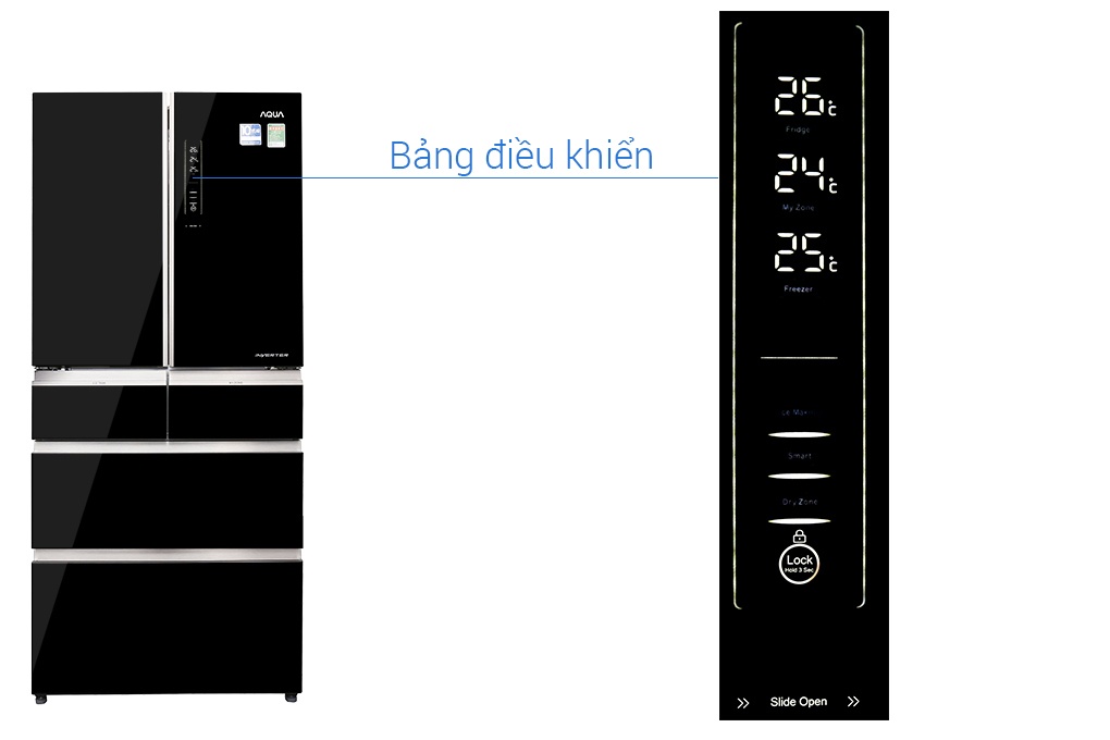 Tủ lạnh Aqua AQR-IG686AM(GB) 553L Inverter