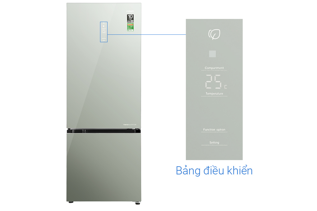 Tủ lạnh Aqua Inverter 292 lít AQR-B350MA(GM)