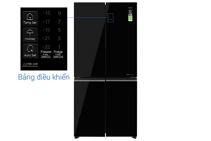 Tủ lạnh Aqua Inverter 469 lít Multi Door AQR-M536XA(GB)