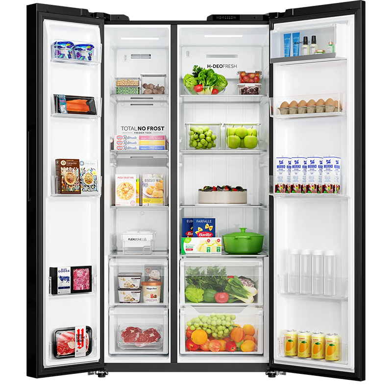 Tủ lạnh Aqua Inverter 646 Lít Side By Side AQR-S682XA(GB) (Mặt Gương Đen)