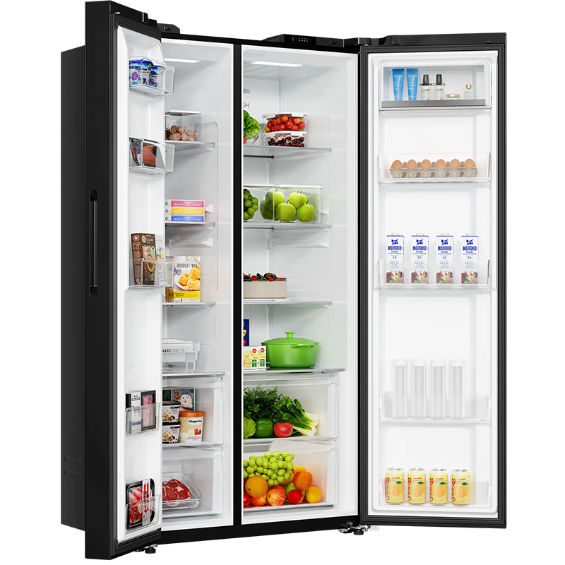 Tủ lạnh Aqua Inverter 646 Lít Side By Side AQR-S682XA(GB) (Mặt Gương Đen)