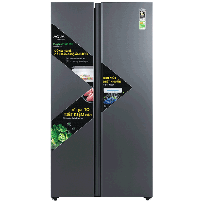 Tủ lạnh Aqua Inverter 646 lít Side By Side AQR-S682XA(SLB)