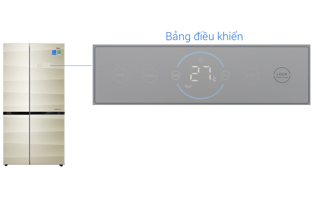 Tủ lạnh AQUA SBS AQR-IG585AS/SG Inverter 565L