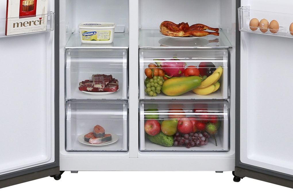 Tủ lạnh AQUA SBS AQR-IG585AS/SG Inverter 565L