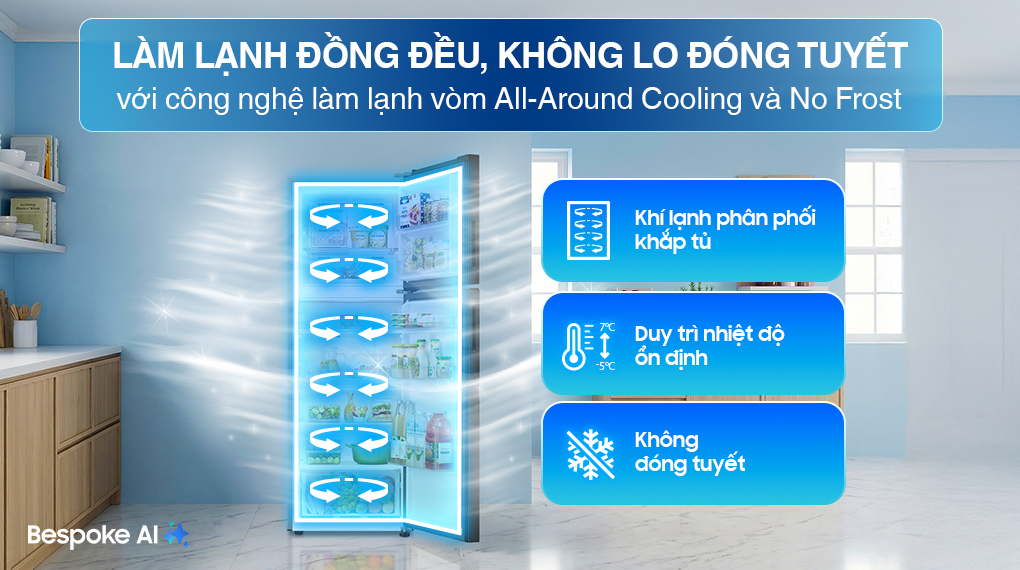 Tủ lạnh Bespoke Samsung Inverter 305 Lít RT31CB56248ASV