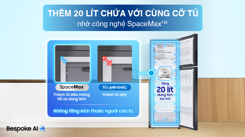Tủ lạnh Bespoke Samsung Inverter 305 Lít RT31CB56248ASV