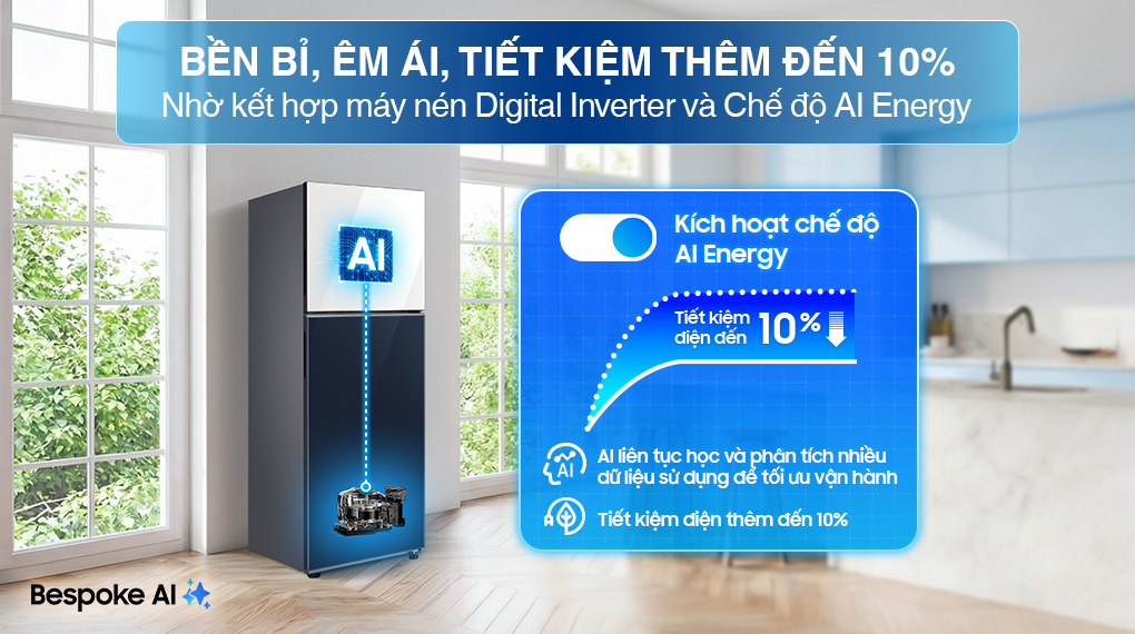 Tủ lạnh Bespoke Samsung Inverter 305 Lít RT31CB56248ASV
