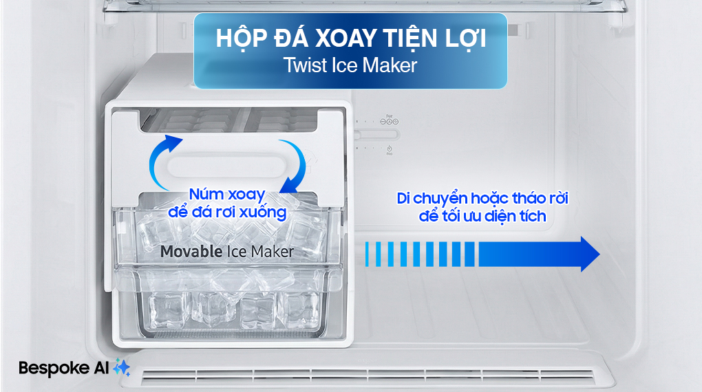 Tủ lạnh Bespoke Samsung Inverter 305 Lít RT31CB56248ASV