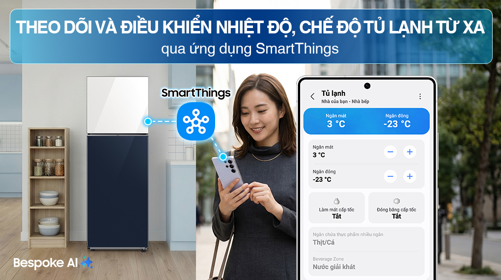 Tủ lạnh Bespoke Samsung Inverter 305 Lít RT31CB56248ASV
