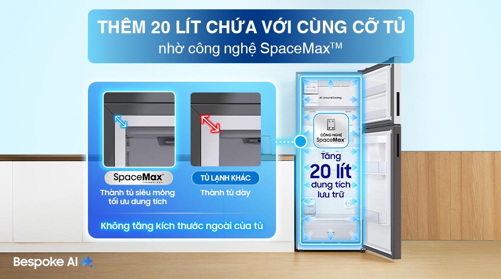 Tủ lạnh Bespoke Samsung Inverter 406 Lít RT42CB6784C3SV