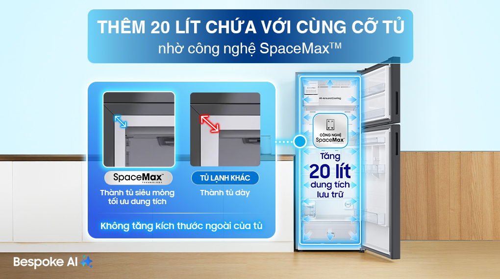 Tủ lạnh Bespoke Samsung Inverter 460 Lít RT47CB66868ASV