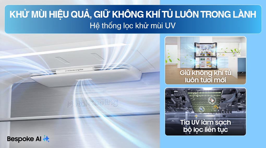 Tủ lạnh Bespoke Samsung Inverter 636 Lít RF65DB990012SV