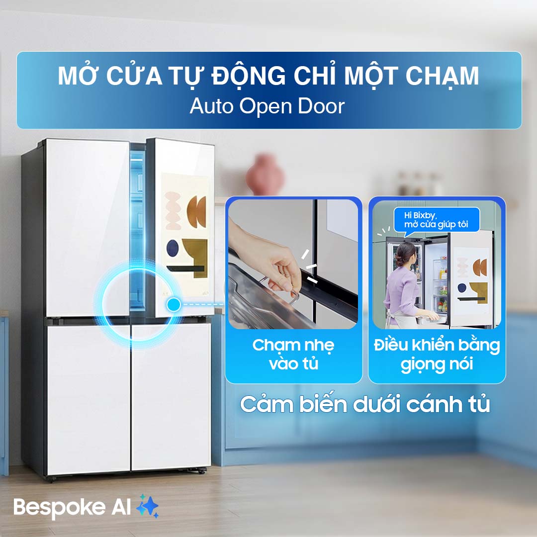 Tủ lạnh Bespoke Samsung Inverter 636 Lít RF65DB990012SV
