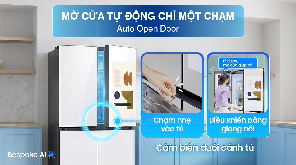 Tủ lạnh Bespoke Samsung Inverter 636 Lít RF65DB990012SV