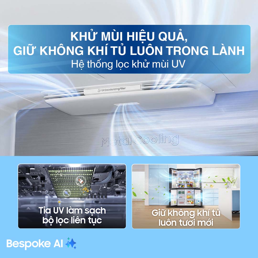 Tủ lạnh Bespoke Samsung Inverter 636 Lít RF65DB990012SV