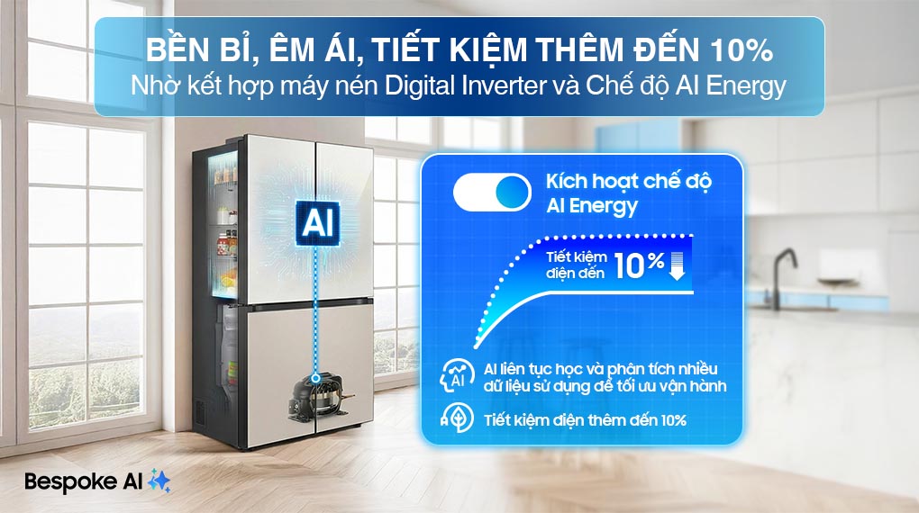 Tủ lạnh Bespoke Samsung Inverter 648 Lít RF59CB66F8S/SV