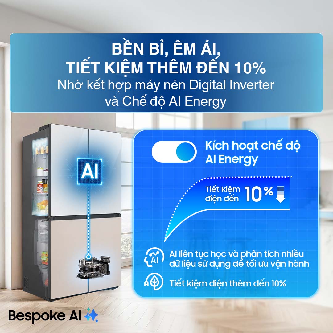 Tủ lạnh Bespoke Samsung Inverter 648 Lít RF59CB66F8S/SV