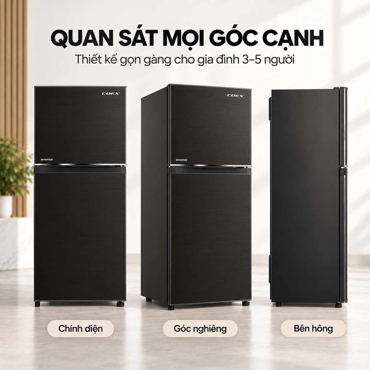 Tủ lạnh Coex 2 cửa Inverter 196 lít RT-4003BS