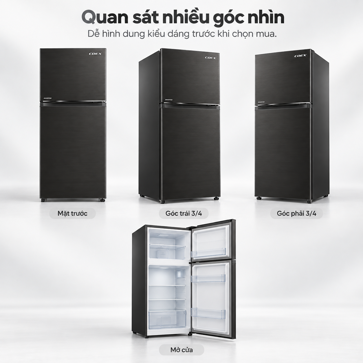 Tủ lạnh Coex 2 cửa Inverter 255 lít RT-4005BS