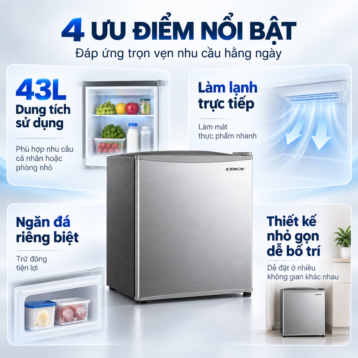 Tủ lạnh Coex 43 lít RT-4000SG