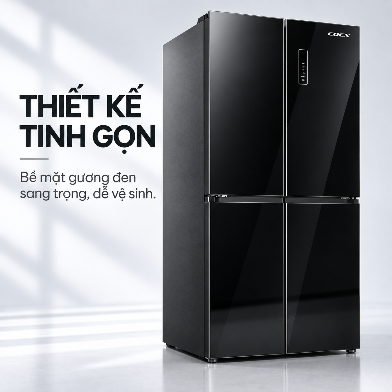 Tủ lạnh Coex Inverter 415 lít 4 cửa RM-4009MGBB-BS (Mặt Gương Đen - Đông mềm)