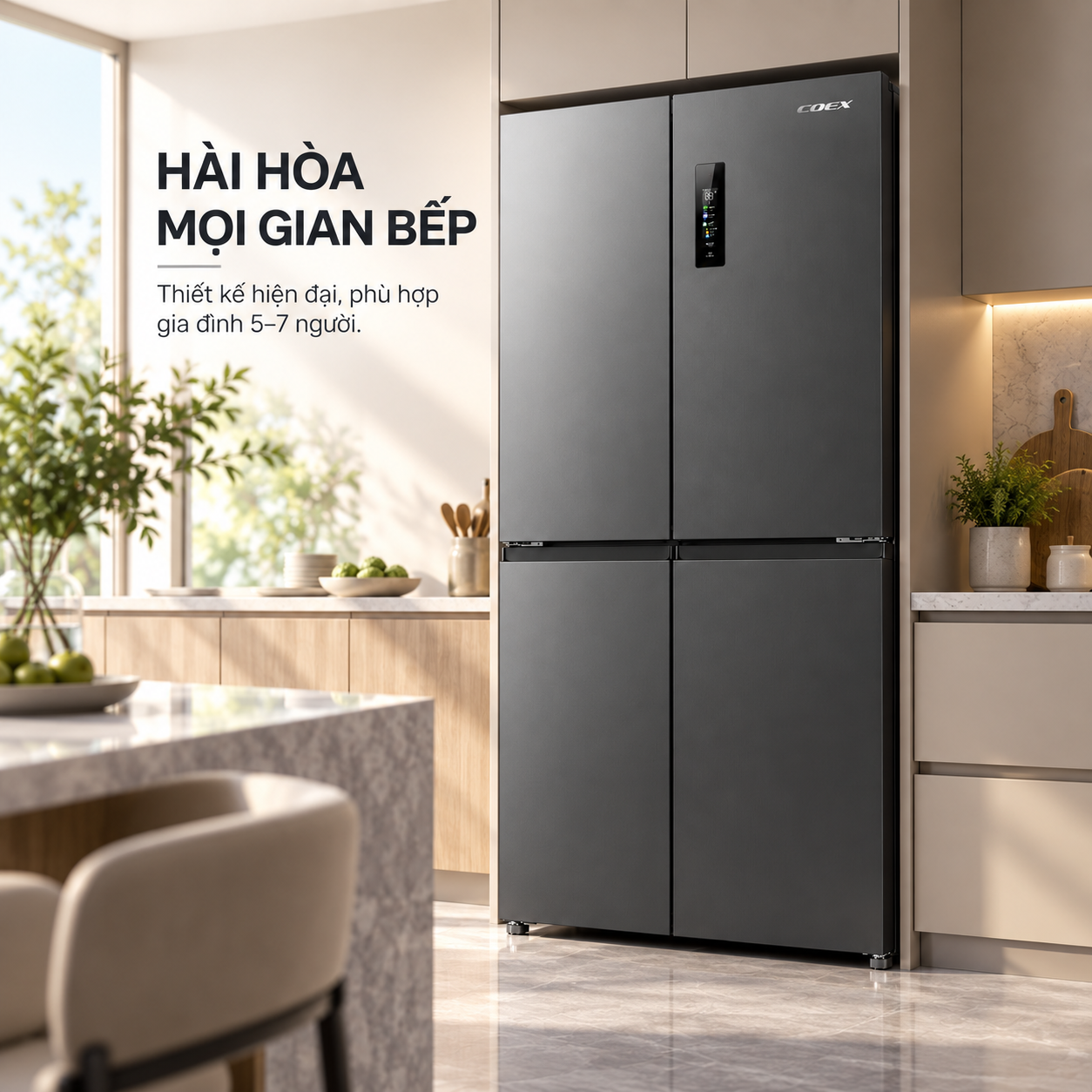 Tủ lạnh Coex Inverter 415 lít 4 cửa RM-4014MIS (Ghi Xám - Đông mềm)