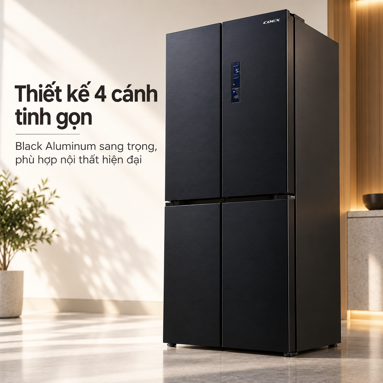 Tủ lạnh Coex Inverter 501 lít 4 cửa RM-4015MIB-SF (Đen Kim Loại - Đông mềm)