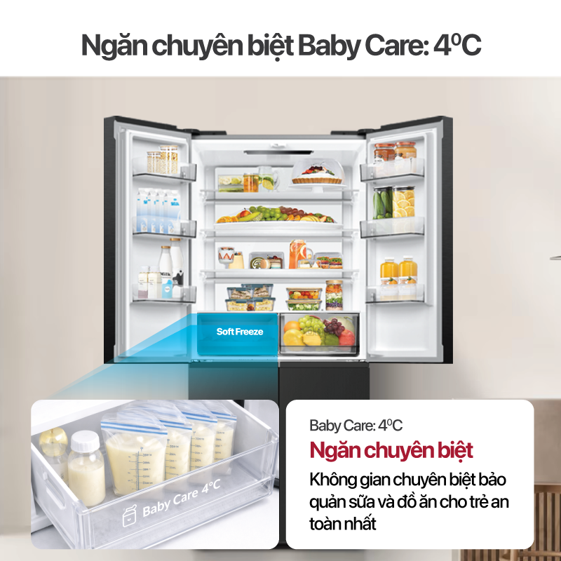 Tủ lạnh Coex Inverter 501 lít 4 cửa RM-4015MIB-SF (Đen Kim Loại - Đông mềm)