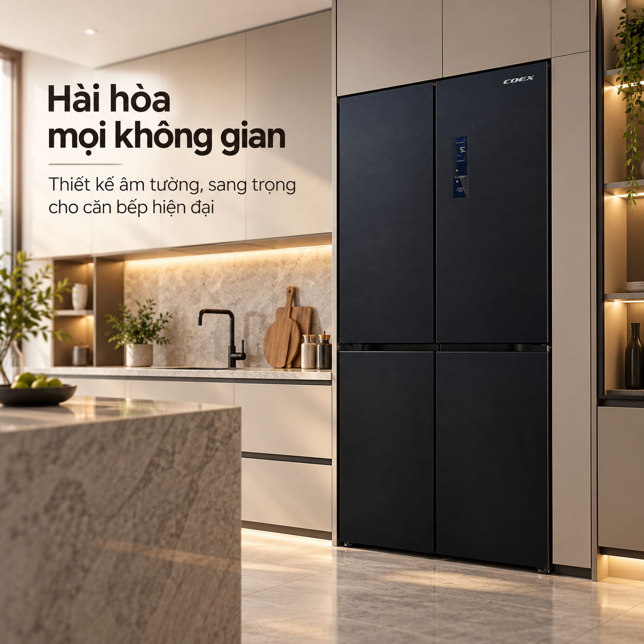 Tủ lạnh Coex Inverter 501 lít 4 cửa RM-4015MIB-SF (Đen Kim Loại - Đông mềm)