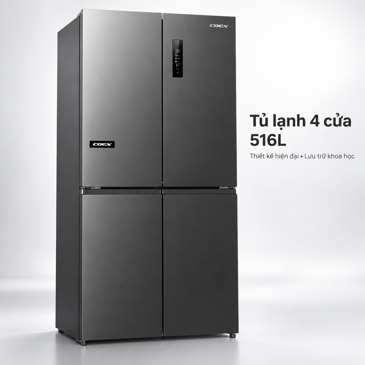 Tủ lạnh Coex Inverter 516 lít 4 cửa RM-4013MIBSF (Ghi Xám - Đông mềm)
