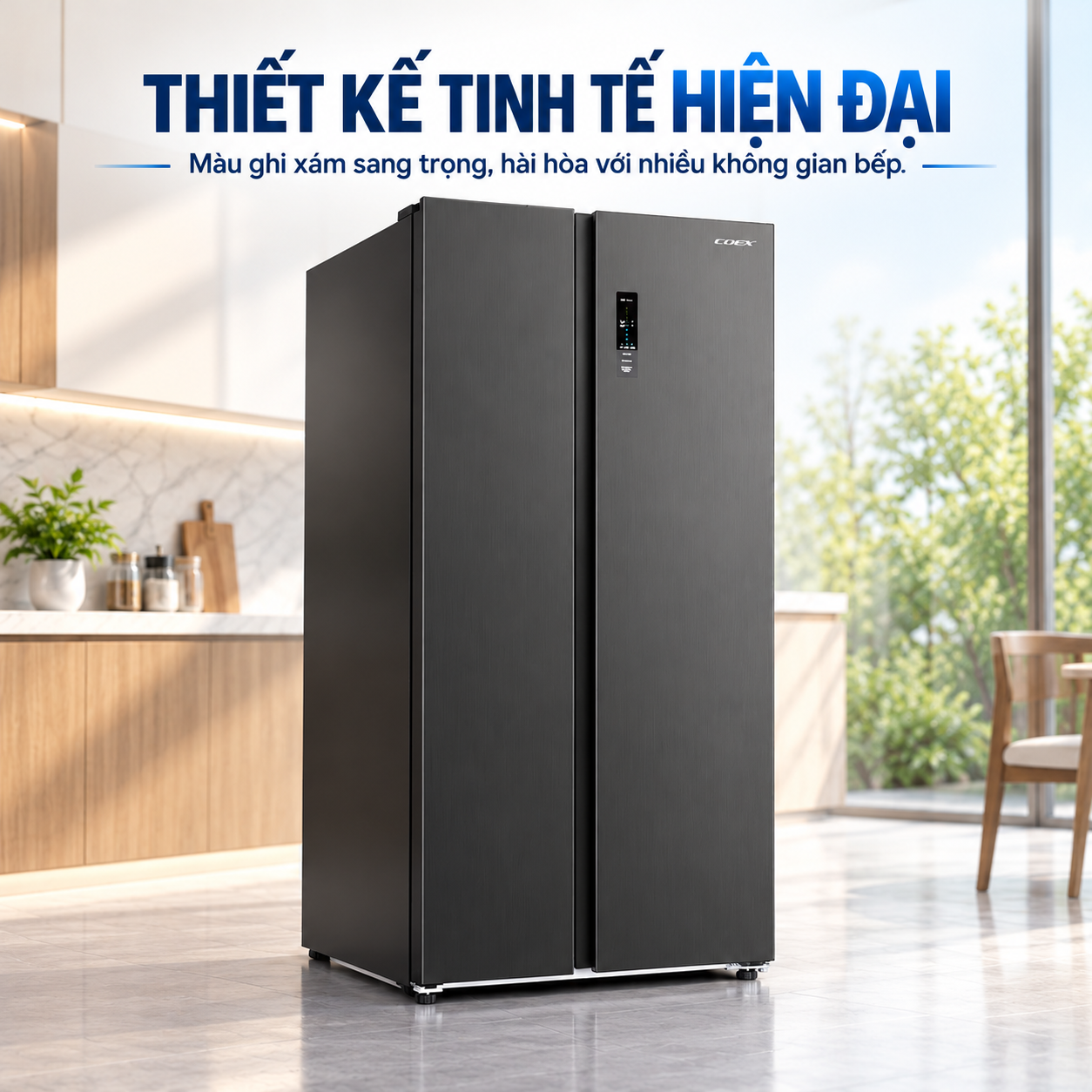 Tủ lạnh Coex Inverter 525 lít Side By Side RS-4006MIB (Ghi Xám)