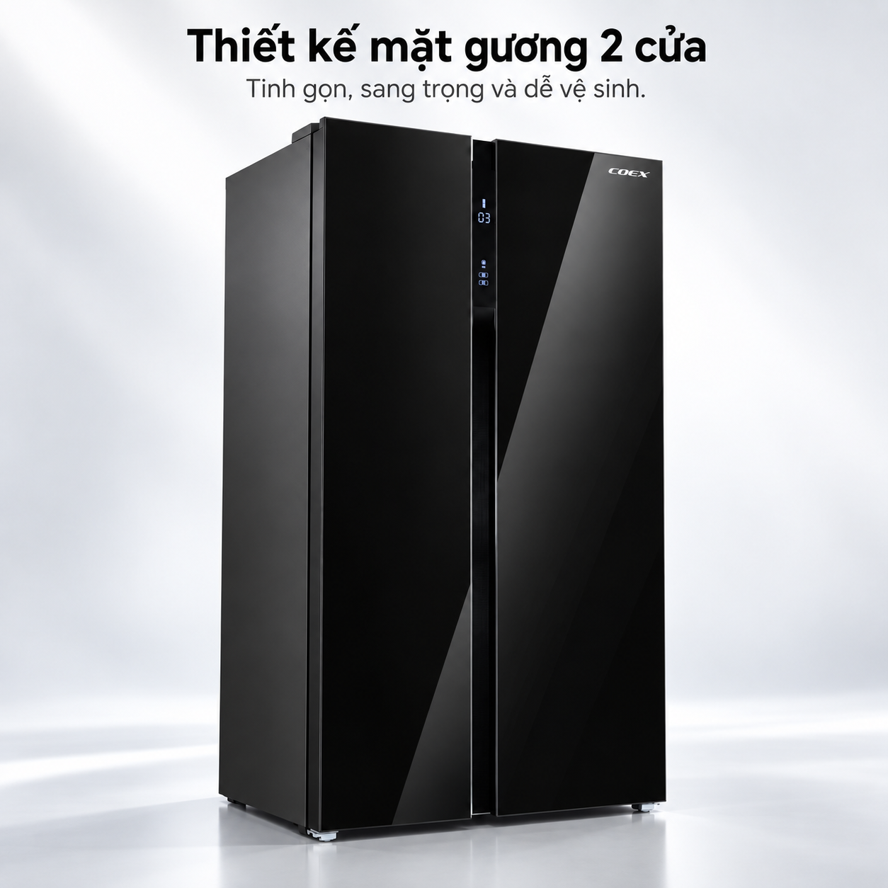 Tủ lạnh Coex Inverter 546 lít Side By Side RS-4001MSG (Mặt Gương Đen)
