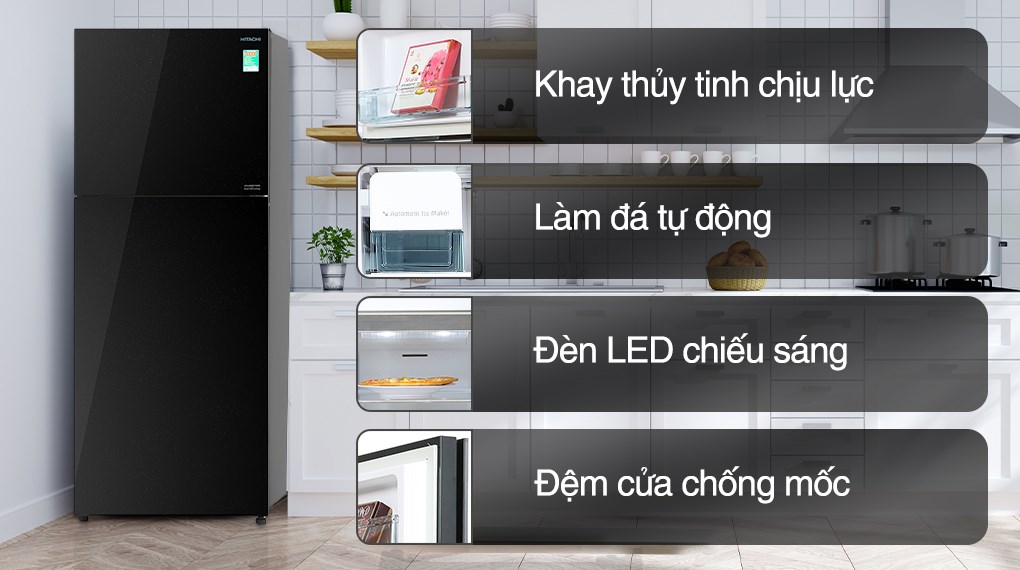 Tủ lạnh Hitachi Inverter 349 Lít R-FVY480PGV0(GBK)