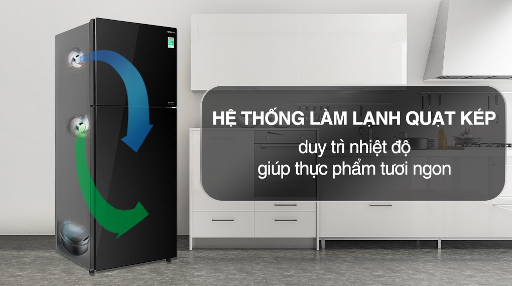 Tủ lạnh Hitachi Inverter 349 Lít R-FVY480PGV0(GBK)