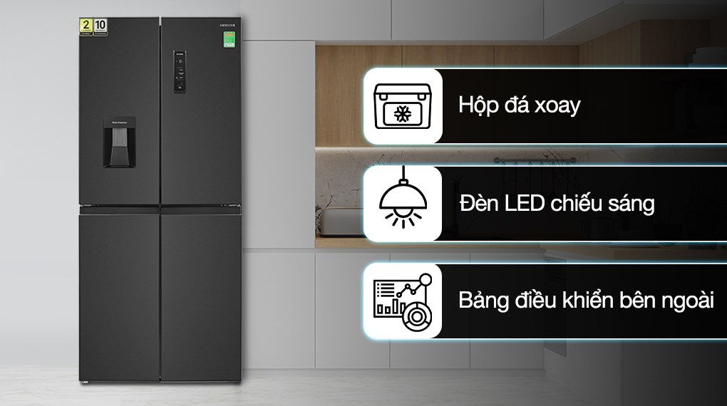 Tủ lạnh Hitachi Inverter 464 lít Multi Door 4 cửa HR4N7520DSWDXVN