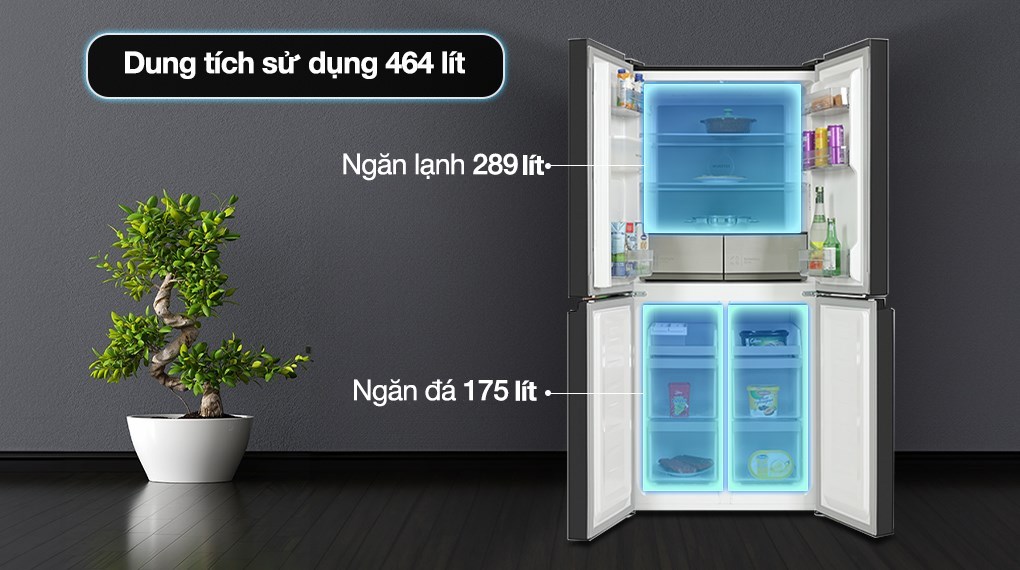 Tủ lạnh Hitachi Inverter 464 lít Multi Door 4 cửa HR4N7520DSWDXVN