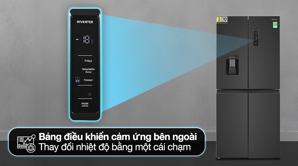 Tủ lạnh Hitachi Inverter 464 lít Multi Door 4 cửa HR4N7520DSWDXVN