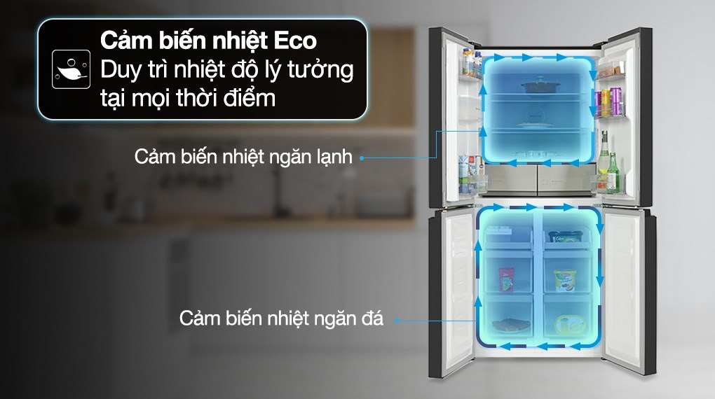 Tủ lạnh Hitachi Inverter 464 lít Multi Door 4 cửa HR4N7520DSWDXVN