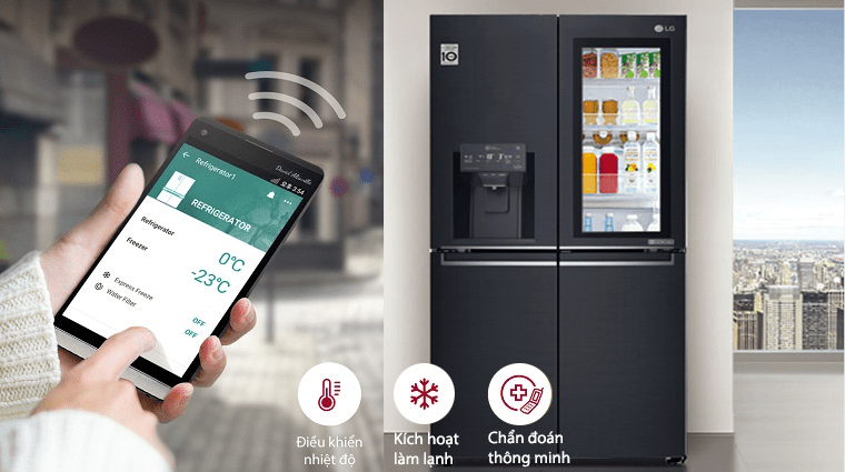 Tủ lạnh LG Inverter 4 cánh 524lít GR-X22MC Instaview Door-In-Door
