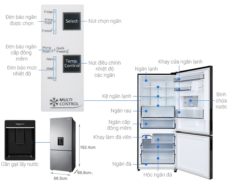 Tủ lạnh Panasonic Inverter 368L NR-BX410WPVN