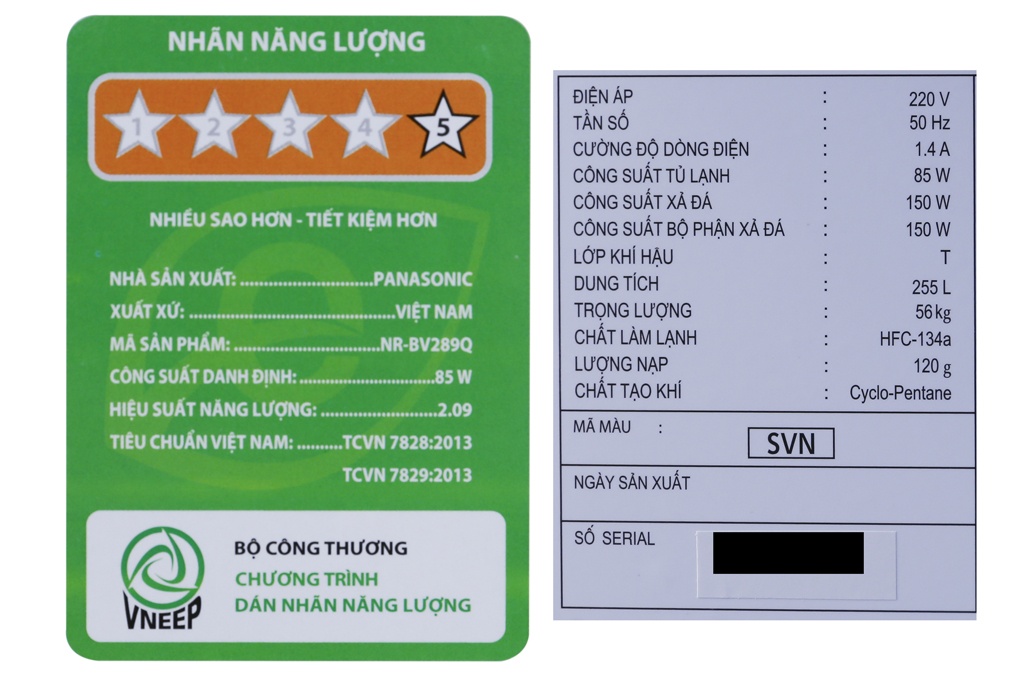 Tủ lạnh Panasonic NR-BV289QSVN 255 Lít Inverter Cấp đông mềm