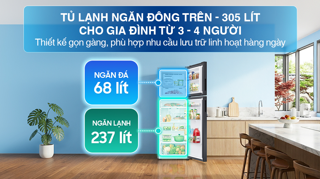 Tủ lạnh Samsung Inverter 345 Lít RT35CG5544B1SV